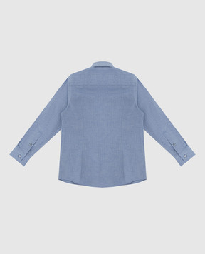 Stefano Ricci Children's dark blue melange shirt YJ003572TE1701