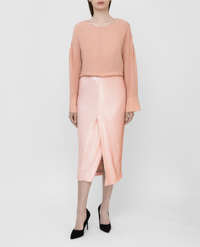 Sally LaPointe Peach blouse RS19208202