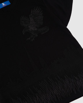 Stefano Ricci Children's black t-shirt with embroidery YNH84001DB803