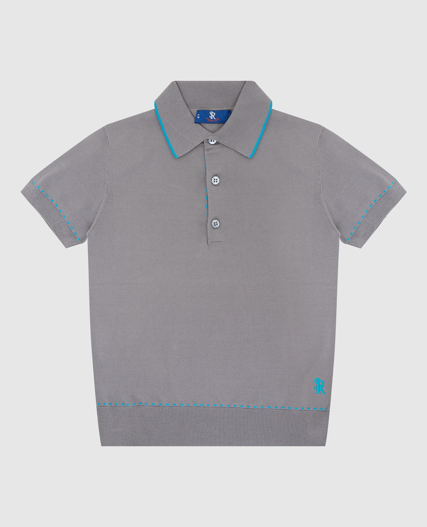 Children's gray polo with embroidery stefano ricci