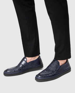 Del Dami Blue alligator shoes 3673