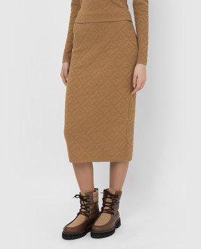 Fendi FF pattern midi skirt FZQ650AGIR