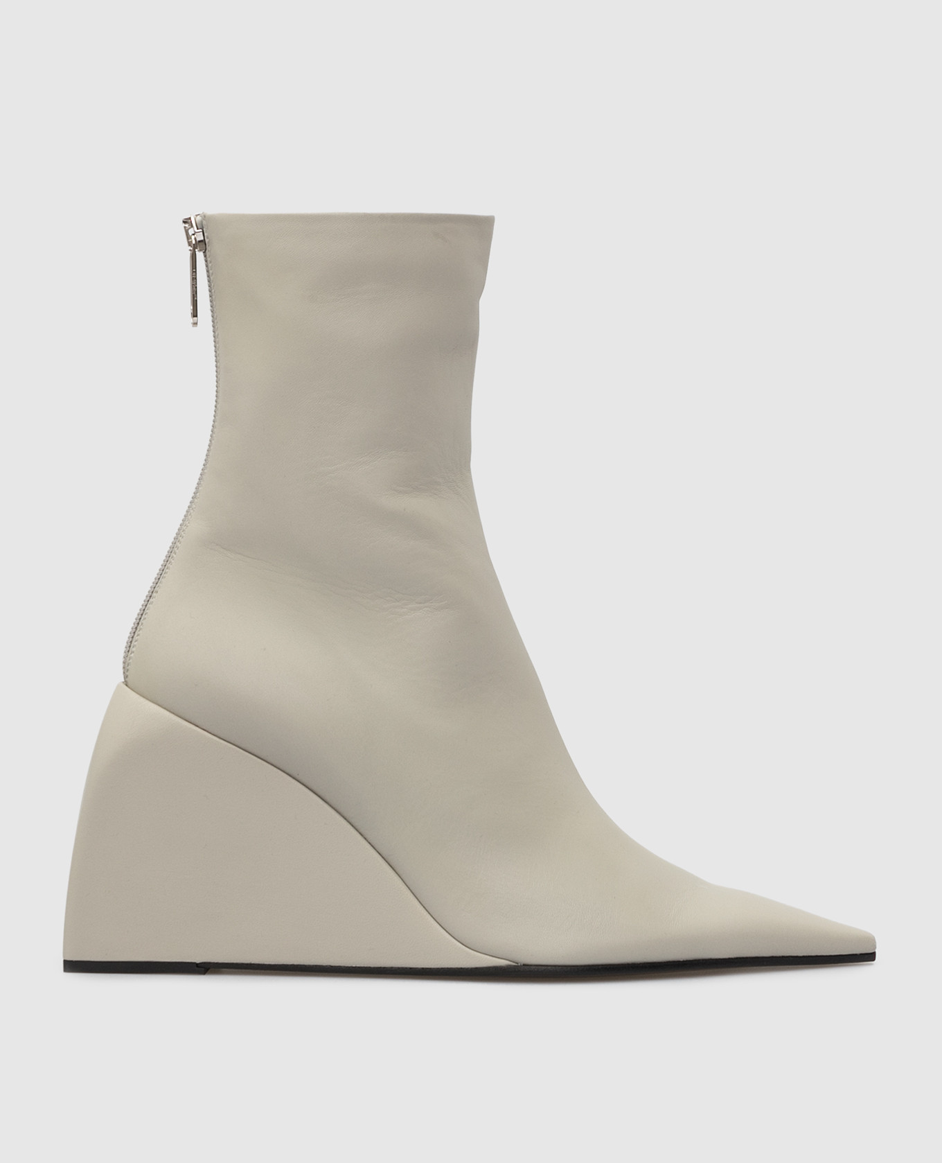 

Dolls Leather Wedge Ankle Boots Off-White, Серый