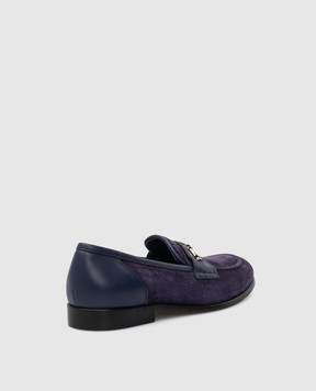 Stefano Ricci Kids Navy Suede Loafers YRU59CG887SDVTS