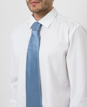 Stefano Ricci Blue silk tie in pattern pattern CH39028
