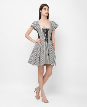 Philosophy di Lorenzo Serafini Lace-up striped dress A04272129