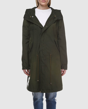 Mr&Mrs Italy Green parka with back print PKB478SE