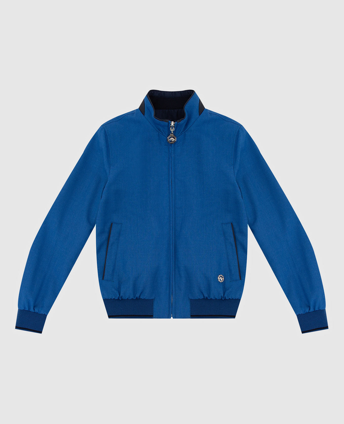 

Reversible blue jacket for children in wool, cashmere and silk Stefano Ricci